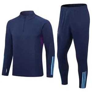 Survêtements de football en polyester personnalisés vente en gros Concevez votre propre survêtement Vêtements de sport d'hiver Survêtements de football pour hommes