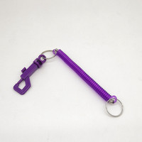Porte-clés à ressort rétractable en spirale Anti-perte anti-vol cordon extensible porte-clés de sécurité fermoir homard en métal porte-clés extensible