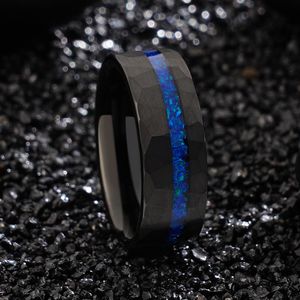 Poya Bijoux En Gros Bleu <span class=keywords><strong>Opale</strong></span> Incrustation <span class=keywords><strong>Prix</strong></span> Tungstène Anneaux De Mariage pour Couple - Product Image 3