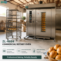 Nouveau four rotatif industriel à double chariot 64 plateaux 70 kW, machine de cuisson à convection commerciale pour le pain, grande ligne de production pour boulangerie industrielle