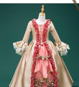 QQWZ848 Girl's Victorian <span class=keywords><strong>Marie</strong></span> <span class=keywords><strong>Antoinette</strong></span> Kid's Evening Party Hasta el suelo Medieval Ball Gown Apliques Sombrero de disfraz para cumpleaños - Product Image 3