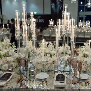 เชิงเทียนแก้วคริสตัลสำหรับตกแต่งงานแต่งงาน รุ่น A-CH1-7 สำหรับวางบนโต๊ะ - Product Image 1