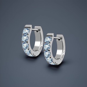 Huggie Earrings Zircon Inlay Zinc Alloy U Shaped Geometric Party Jewelry Unisex Pierced Ears Fashion Cuff Earrings - Product Image 2