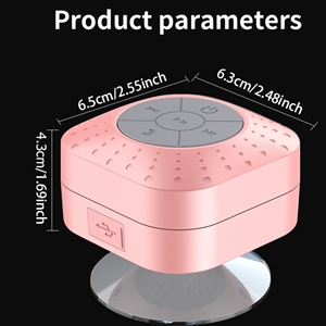 Haut-parleur sans fil V5.3 avec support à ventouse, mini-caisson <span class=keywords><strong>de</strong></span> basses rechargeable par USB pour la maison et la <span class=keywords><strong>salle</strong></span> <span class=keywords><strong>de</strong></span> <span class=keywords><strong>bain</strong></span>, autonomie <span class=keywords><strong>de</strong></span> 15 heures - Product Image 5