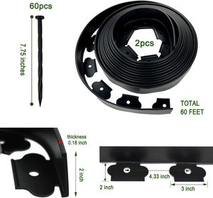 2 Inch Tall 60 Feet No Dig Landscape Edging Garden Border for - Product Image 2