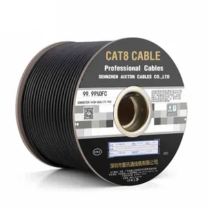 艾克斯顿4对电缆cat8网络电缆22awg铜局域网电缆2000兆赫sftp cat8电缆