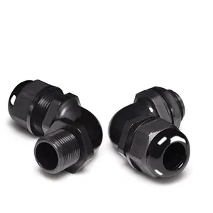 New IP68 waterproof nylon M32 90 degree metric thread right angle elbow PVC cable gland used for machinery control box