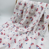Tissu en Chiffon Jacquard à Treillis Carré 100% Polyester, Imprimé Fleurs, pour Vêtements et Robes