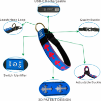 Collier pour chien personnalisé avec lumière LED, en cuir élégant, simple, multicolores, durable, lavable, réglable, pour la promenade nocturne