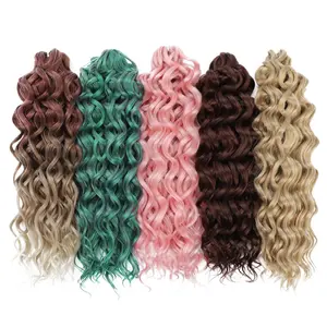 Wholesale Water Wave Hawaii Raw Curly Braiding Hair Natural Freetress Deep Twist Ocean Wave Hair Weave Crochet Hair Extension
