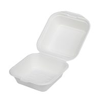 Scatola di carta Eco Friendly a conchiglia 6 pollici di canna da zucchero Hamburger scatola di cibo a conchiglia bagassa scatola di Hamburger contenitore di cibo