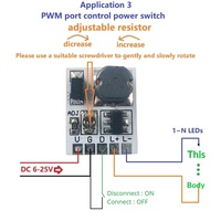 LD24AJTA_MINI DC 12V 24V Kontrol Peredupan LED 0-910MA Arus Konstan Dapat Diatur PWM Driver LED Arduino ESP32