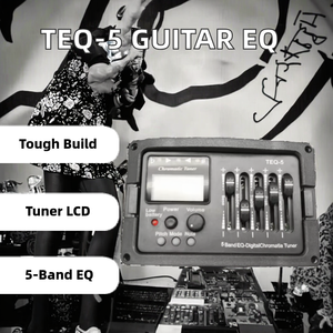 Égaliseur de précommande de guitare acoustique TEQ-<span class=keywords><strong>5</strong></span> avec accordeur chromatique et égaliseur de micro en métal LCD pour <span class=keywords><strong>basse</strong></span> classique comprend des médiators - Product Image 2