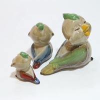 Ensemble de 3 figurines de famille de chevaux en céramique, statue d'animaux en porcelaine à glaçure réactive, décoration de chevaux abstraite moderne pour la maison et le bureau