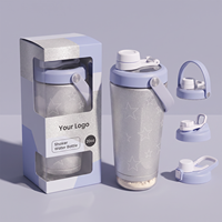 Bouteille shaker en acier inoxydable de 20 oz avec filtre mélangeur, double paroi isolée, couvercle à vis anti-fuite pour les shakes protéinés
