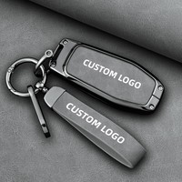 Étui pour clé de voiture en alliage de zinc et cuir pour Ford Mustang, F-150 Raptor, Taurus, Explorer, coque de protection pour clé de voiture à distance, accessoires de voiture
