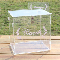 Boîte de souhait de mariage en acrylique transparent, personnalisé boîte à assembler avec serrure