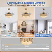 Ventilateur de plafond invisible haute performance de 42 pouces, moteur super silencieux, lumière douce non éblouissante, solution idéale pour la décoration et le refroidissement