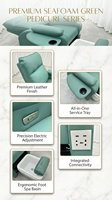Fauteuil de pédicure électrique de luxe kaki avec bassin, fauteuil spa inclinable, station de manucure et pédicure taupe chaud, équipement professionnel