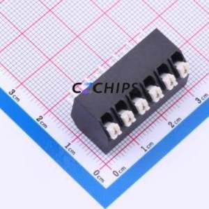 JL212S-50006B01 Spring Terminal Block Through hole Component (THT),P=5mm Connector 1x6P 5mm Black Through Hole - Product Image 1