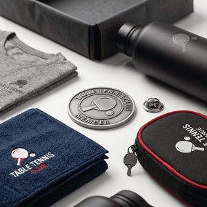 Échange personnalisé de matériel de tennis de table avec serviette de sport, étui pour raquette, badge et boîte cadeau rigide - Product Image 3