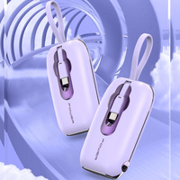 Produits LED RTS, mini batterie externe ultra-fine 10000 mAh Li-Polymère, PD22.5W, câble de charge super rapide intégré, écran LED intégré, cadeau de Noël