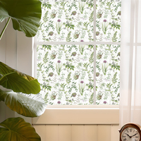 RNPT Zarte Blumen 3D-Gedruckte Sichtschutz-Fensterfolie Statisch Haftende Dekorative Glasaufkleber für Schlafzimmer Büro