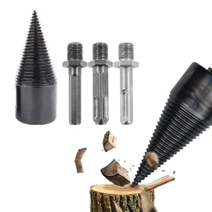 HCS Wood Splitter chopping Drill Bits 45mm 42mm Splitting Cone wood log splitter drill bit with removable bit