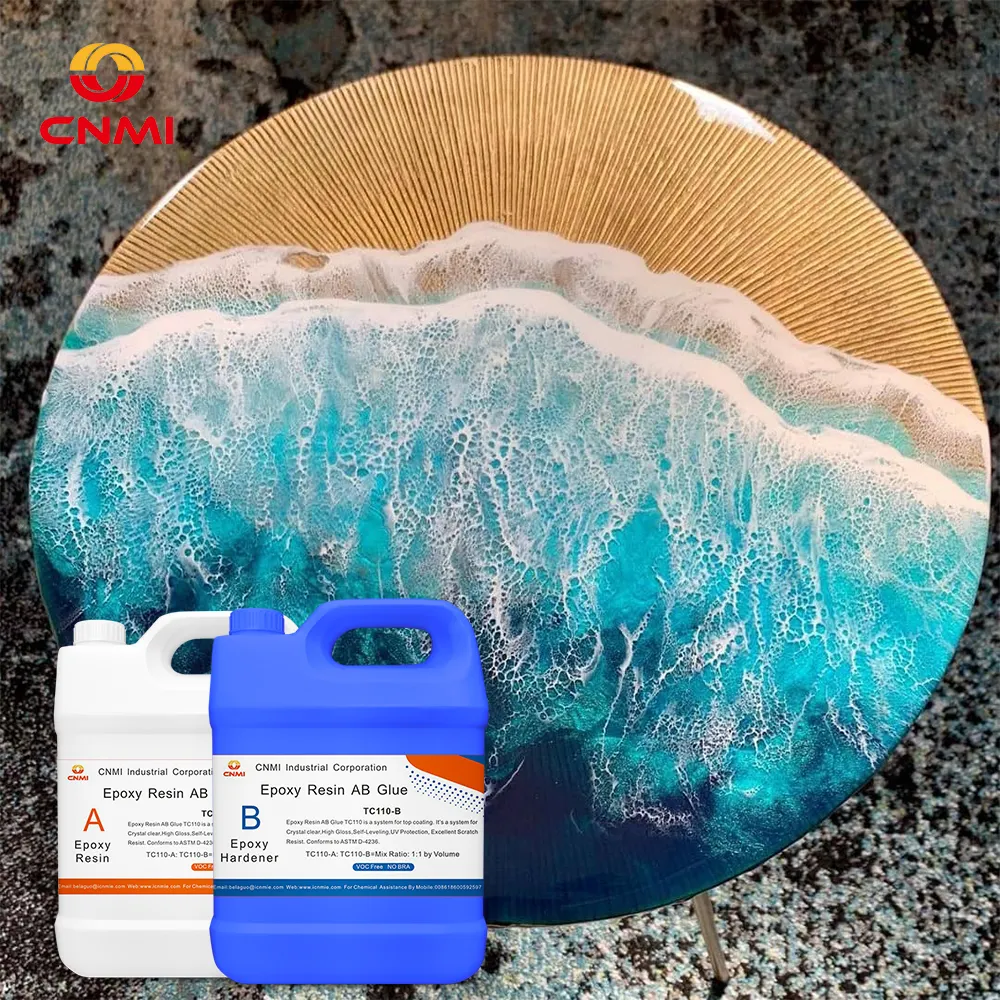 CNMI 64Oz Epoxy Resin OEM Tùy Chỉnh Với Công Cụ Kit, Gỗ Với Silicone Ly, Mat, Trộn Stick Nhỏ Giọt Vòi Phun