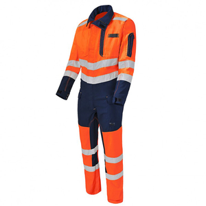 Combinaison de travail réfléchissante bleu marine pour hommes, tendance du moment, avec bandes haute visibilité pour usage industriel et quotidien - Product Image 6