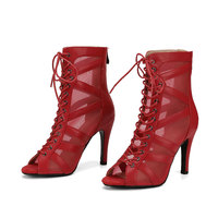Chaussures de danse latine pour femmes, sandales à talons hauts, bottes d'été sexy pour soirées, spectacles de danse de salon, performance sur scène, semelle souple pour intérieur