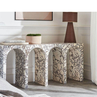 Table console rectangulaire pliable en marbre Calacatta Viola naturel moderne Tostone, mobilier de luxe en pierre, décoration OEM