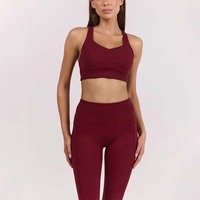 Soutien-gorge de sport dos nageur pour femme, maintien élevé, coussinets amovibles doux, col en V, évacuation de l'humidité, extensible, bretelles ajustables, idéal pour le yoga – Grande Vente