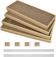 Tapis à gratter pour chat en carton ondulé écologique, anti-déchirure, avec lit pour chat