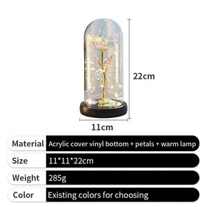 Rosa LED personalizada en cúpula de cristal para el Día de San Valentín, flor seca, regalo para mujer con caja - Product Image 2
