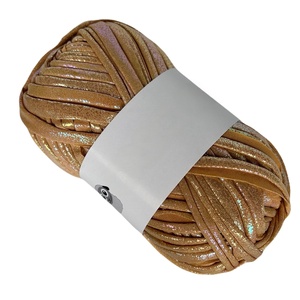 Handmade <b>100</b>% <b>Polyester</b> Eco-Friendly Slub <b>Yarn</b> Crochet Bags Wholesale 100g 2cm <b>Yarns</b> Fabric Strips Segmental Dyed Fancy Weaving - Product Image 2