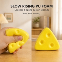 Jouet anti-stress triangulaire en forme de fromage à remontée lente pour adultes, idéal pour le bureau, les fêtes ou en gros