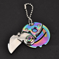 Couteau à monnaie pliable miniature EDC pour l'extérieur, couteau capsule, porte-clés, outil de survie portable, coupeur en vrac, porte-clés personnalisé avec logo, clip