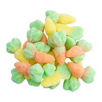 Amos 100 grammes de carottes gommeuses enrobées de sucre aigre de Pâques aux saveurs de fraise, de pomme, de citron et d'orange