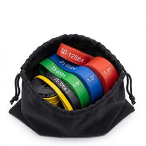Ensemble de bandes de résistance en latex naturel, 5 niveaux, bandes d'exercice élastiques avec support de porte, entraînement portable pour la maison - Product Image 2