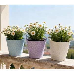 Couvre-<span class=keywords><strong>pot</strong></span> de fleurs en tôle de fer vieilli rétro pour pots de fleurs et jardinières - Product Image 1