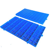 Palette industrielle en plastique recyclé de haute qualité, robuste, à entrée 4 directions, résistante à l'humidité, avec grille de sol en maille