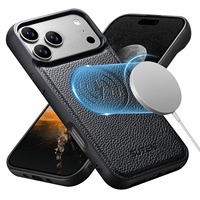 Coque de téléphone SUTENI pour iPhone 18 Pro Max, chargement magnétique sans fil, texture litchi, effet givré, simili cuir, compatible 17 16 Plus 15 14 13