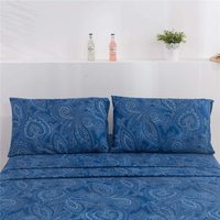 Draps de lit imprimé Paisley bleu Floral, 100% pièces, Ultra souples, personnalisées, avec livraison gratuite
