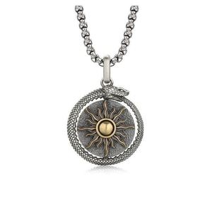 Edelstahl-Kette Punk-Halskette für Männer Personalisierter Retro-Anhänger Rotierender Schlangen-Anhänger Halskette für Männer <span class=keywords><strong>Ring</strong></span>-Schlangen-Halskette - Product Image 1