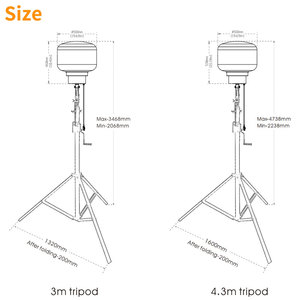 US STOCK 300W Lumière de <span class=keywords><strong>chantier</strong></span> extérieure LED Mobile 3 mètres Trépied Support télescopique LED Ballon Lampe de travail - Product Image 5