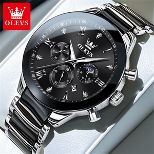 OLEVS 7004 Nuovo Arrivo Alta Qualità Classico Nero <span class=keywords><strong>Bianco</strong></span> Oro Lusso per Uomo e Donna <span class=keywords><strong>Smartwatch</strong></span> al Quarzo - Product Image 1
