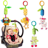 Mainan mewah sensor bayi 0-12m klip kursi mobil kereta dorong Montessori bertekstur mainan kerincingan untuk bayi baru lahir