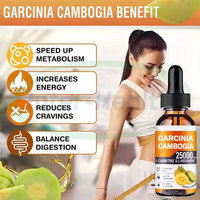 Ausreson Complément Liquide Biologique à Base d'Extrait de Garcinia Cambogia pour Régime Cétogène, Ventre Plat et Brûle-Graisse, Gouttes de Garcinia Cambogia