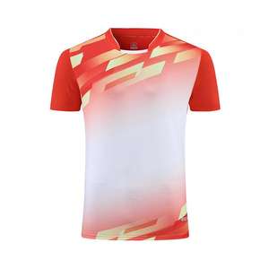 Costume de t-shirt à séchage rapide unisexe avec logo personnalisé pour adultes, compétition sportive à manches courtes, uniforme d'équipe d'entraînement de badminton, classe - Product Image 1